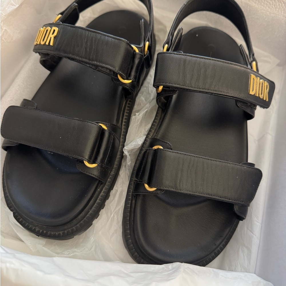Dior Black Sandals with Adjustable Straps and Platform Sole